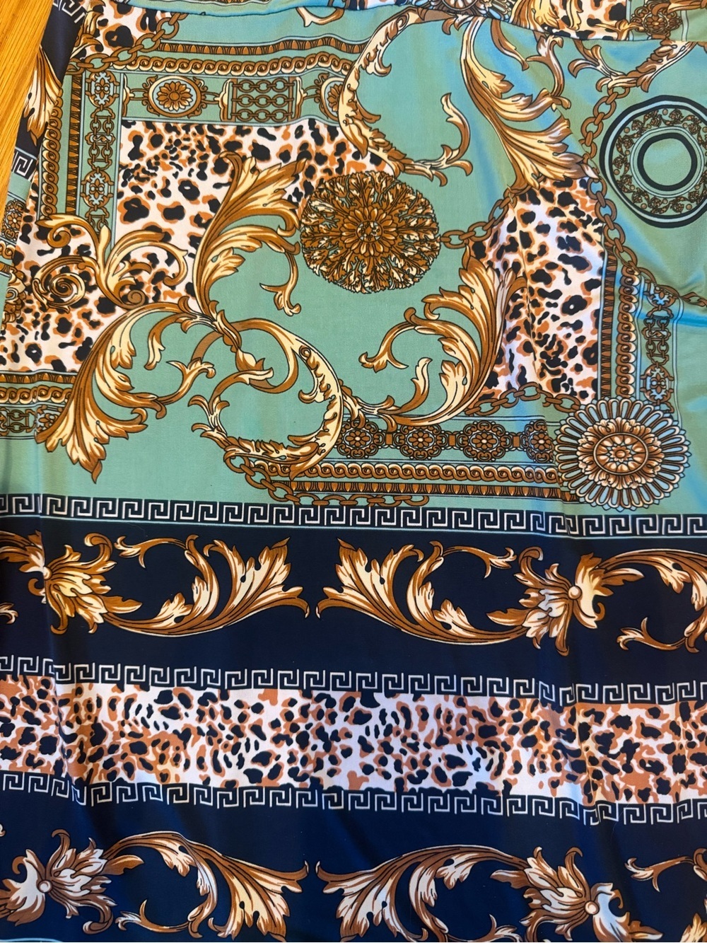 Fashion Nova Baroque Leopard Print Tie-Front Maxi Kaftan Duster Cover-Up - Picture 7 of 9